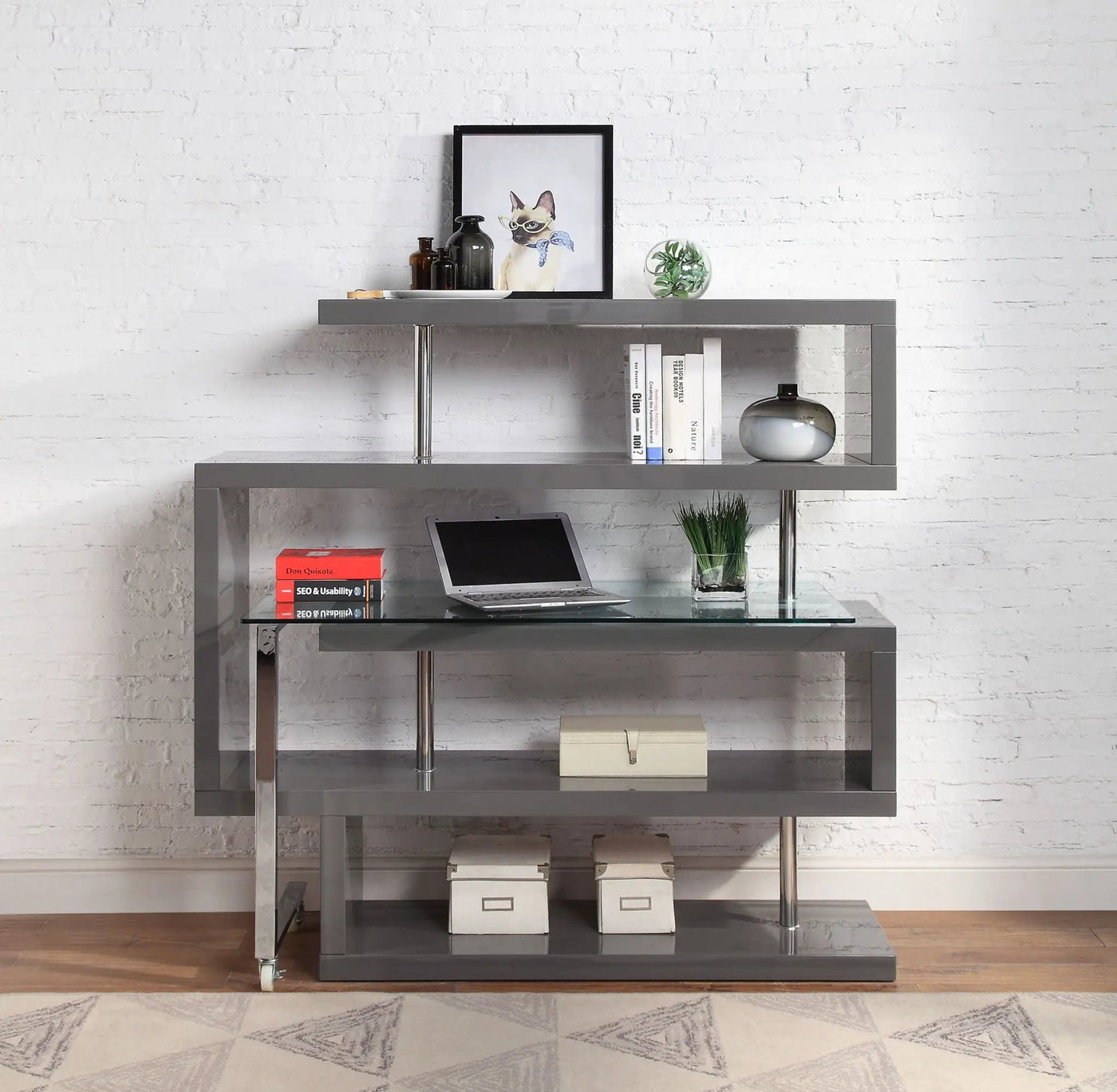 Buck II - Writing Desk With Bookshelf by Unique Piece Furniture