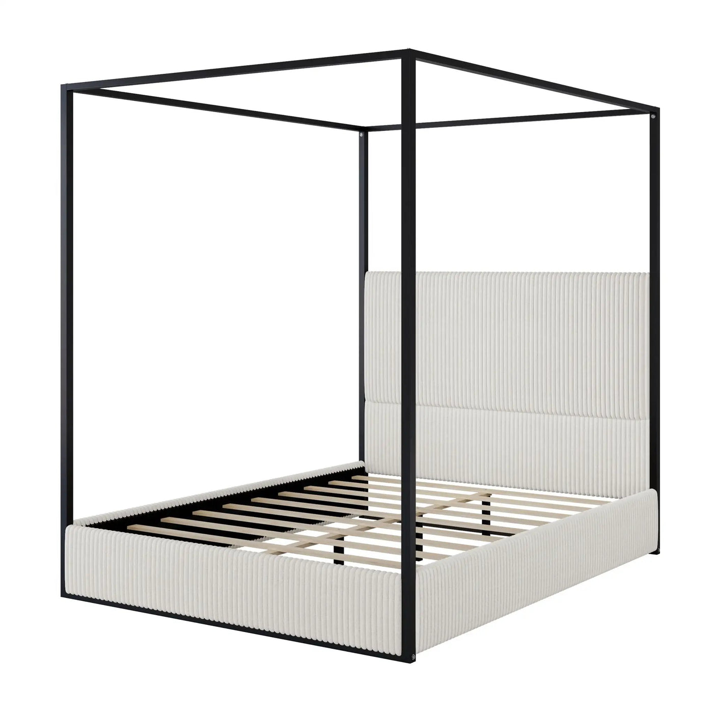 Canopy Bed With Tall Upholstered Headboard And 4 Poster by HouseOfZazla