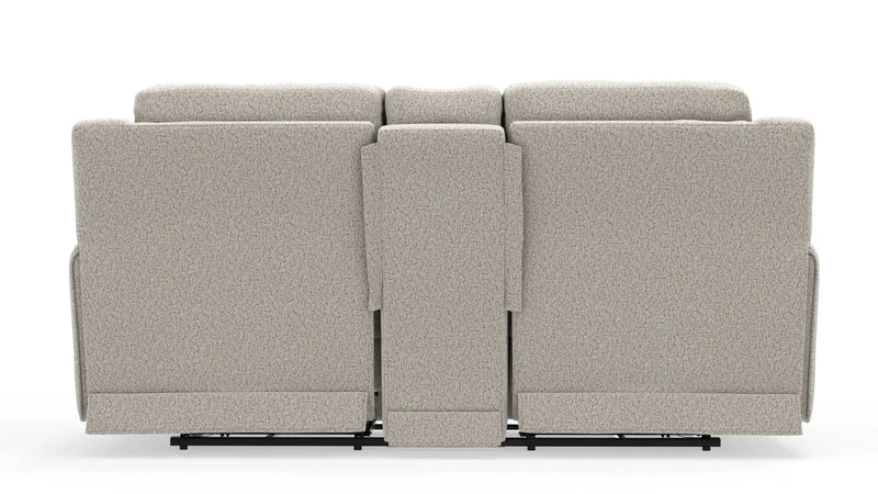 Micah - Power Headrest Power Deep Seat Reclining Console Loveseat - Oatmeal by Unique Piece Furniture