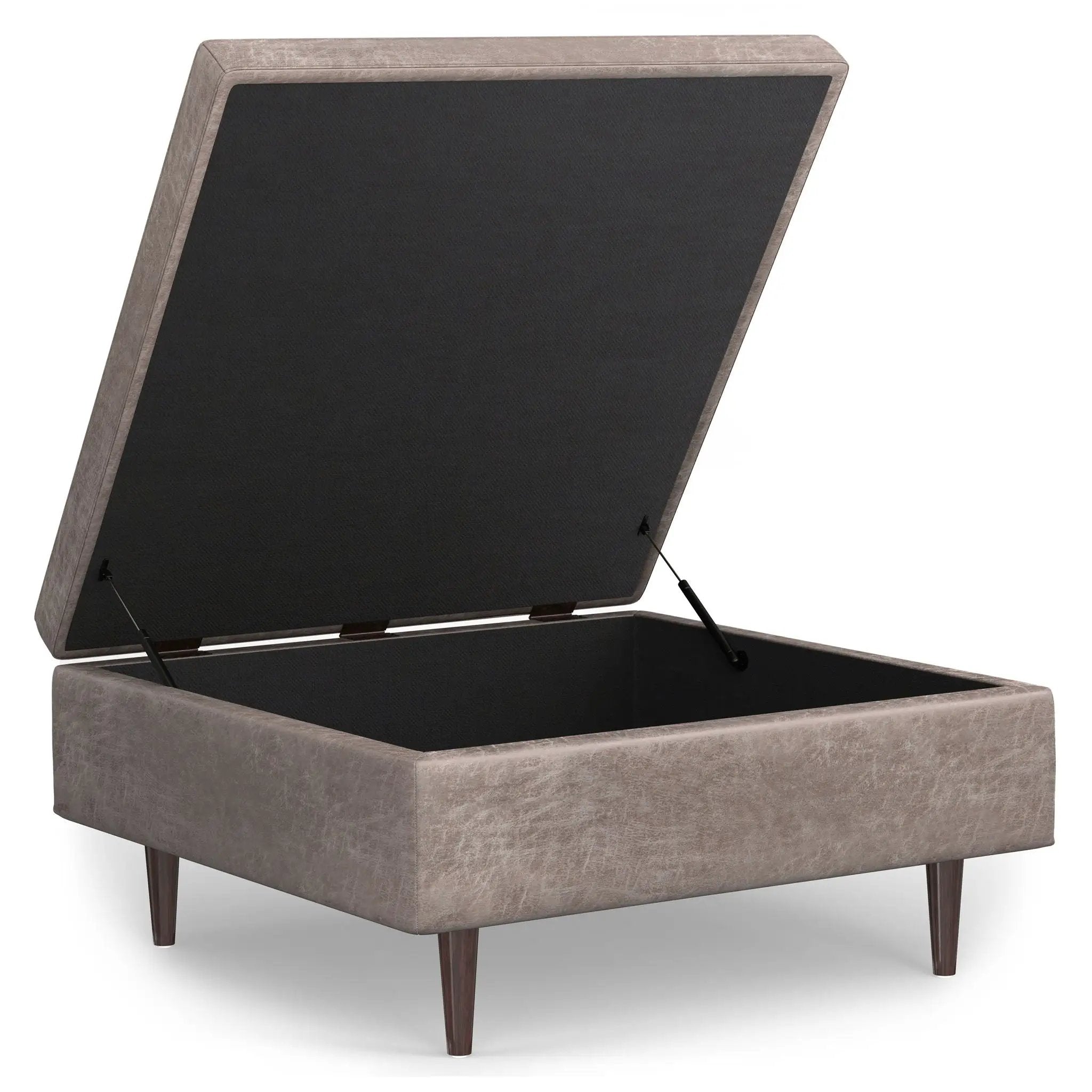 Shay - Large Square Coffee Table Storage Ottoman Mid-Century Style by Unique Piece Furniture