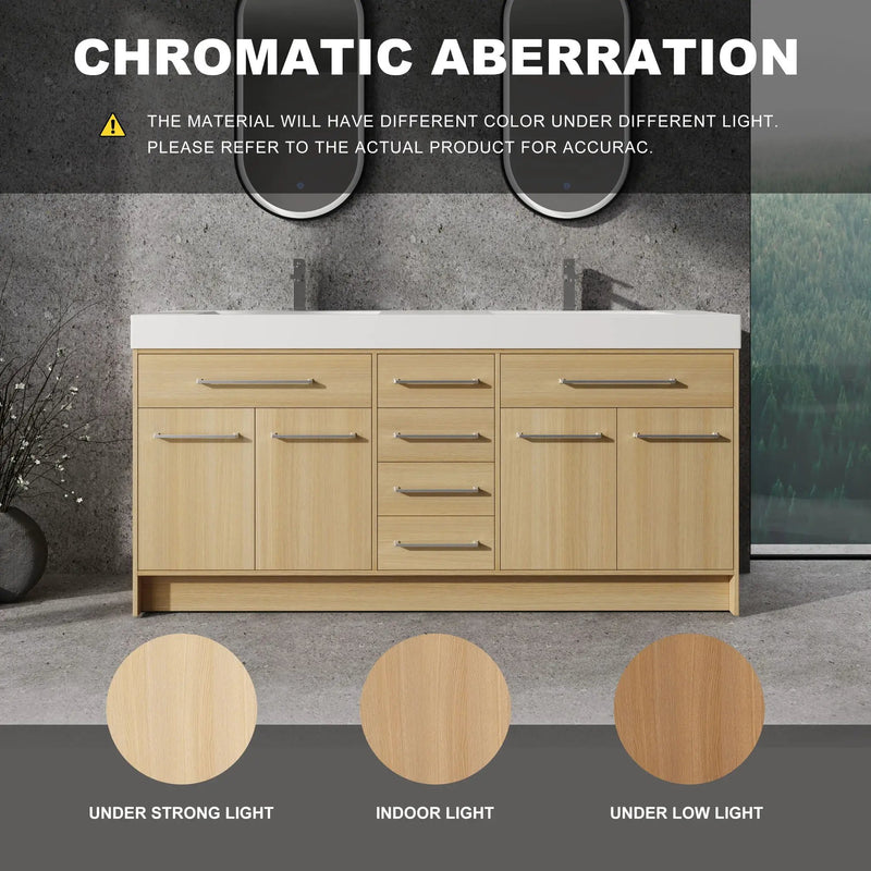 Freestanding Bathroom Vanity With Resin Sink, Soft-Closing Doors And Drawers by Unique Piece Furniture