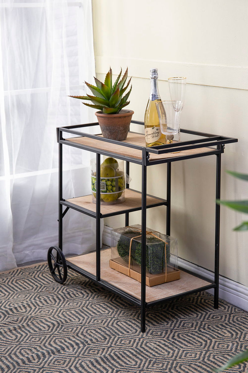 Shelf With Wheel - Black / Brown by HouseOfZazla