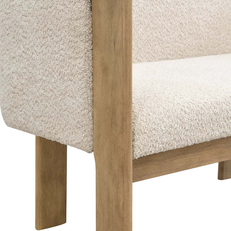 48.5" Upholstered Solid Loveseat (Natural Ash+Almond) by HouseOfZazla