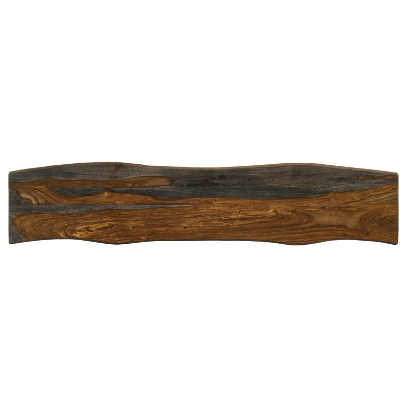 Neve Live Edge Wood Dining Bench Hairpin Legs Grey Sheesham by Unique Piece Furniture