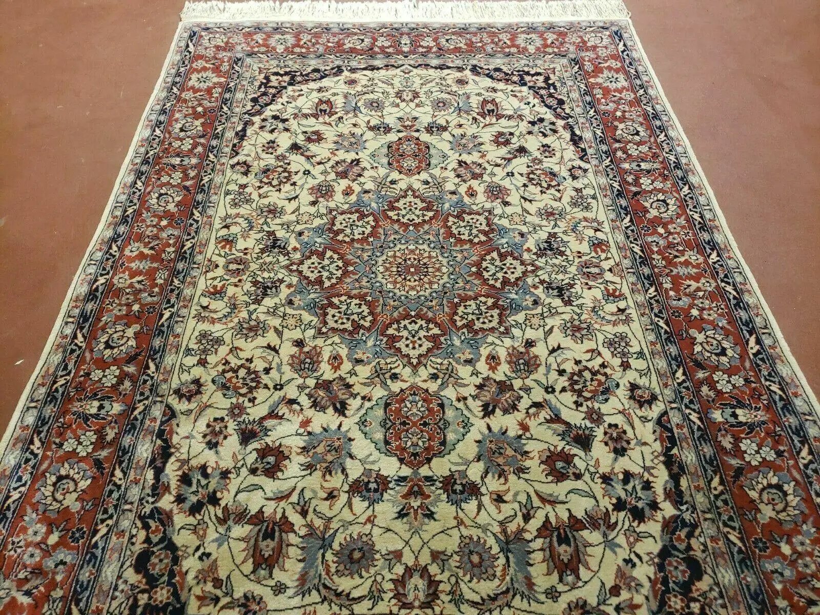 4' X 6' Handmade Ultra Fine Chinese Floral Oriental Wool Rug Hand Knotted Beige by Jewel Rugs
