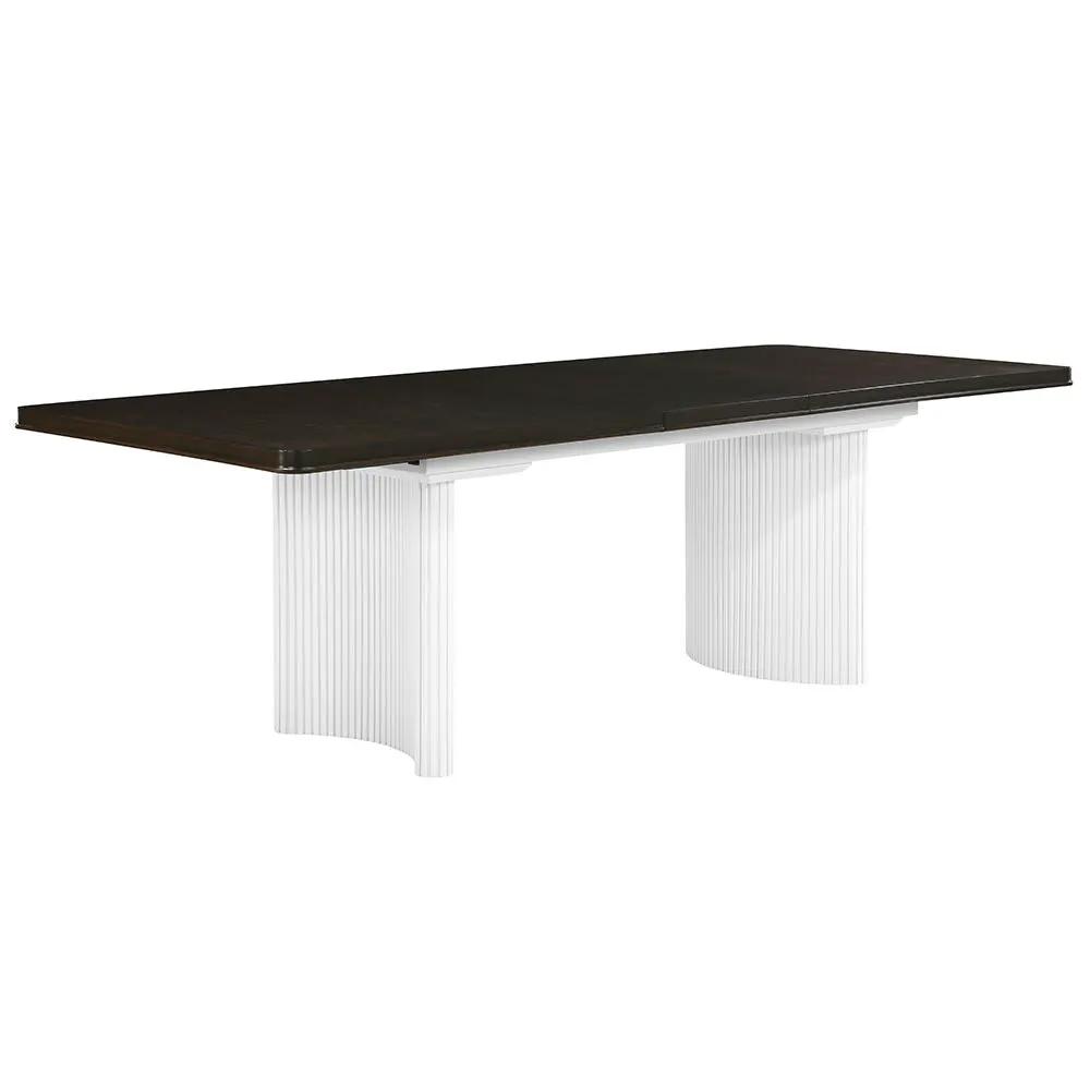 Carena - Dining Table With Leaf - White & Brown by Unique Piece Furniture