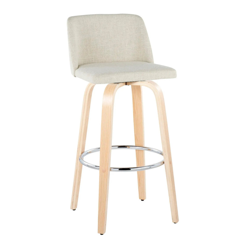 Toriano - Contemporary, Fixed Height Barstool Swivel & Round Footrest (Set of 2) by Unique Piece Furniture