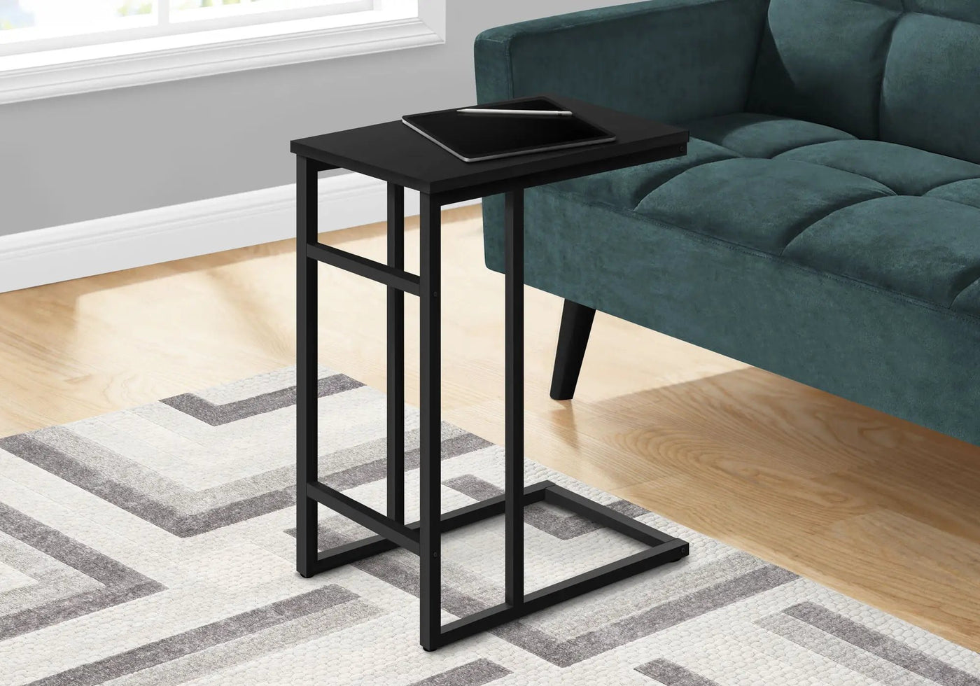 Accent Table, C - Shaped, Contemporary & Modern, Versatile Use by Unique Piece Furniture