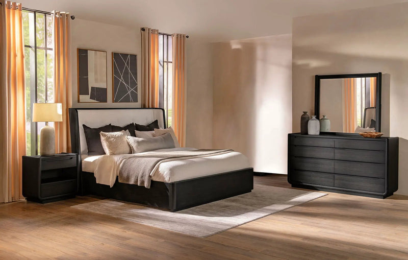 Leandro 4-piece California King Bedroom Set Burnished Black by Unique Piece Furniture