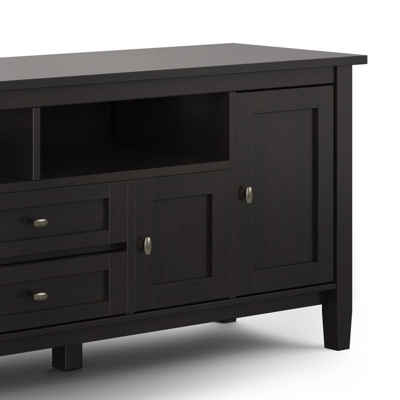 Warm Shaker TV Media Stand with Adjustable Storage - Hickory Brown, photo 6 of 7