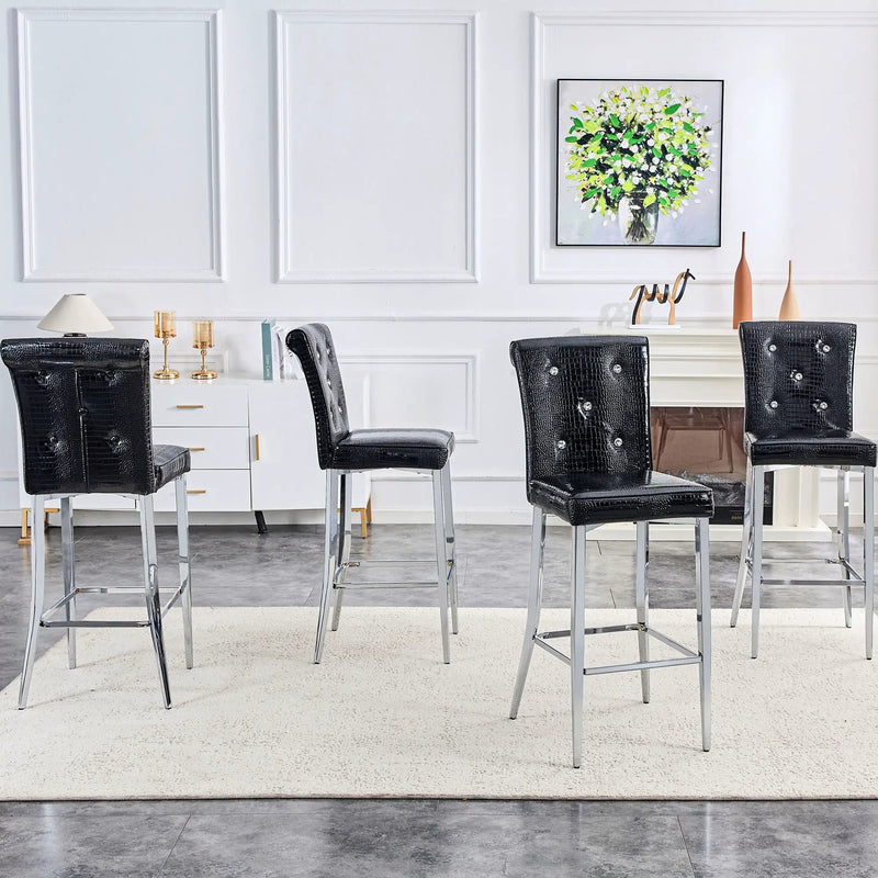 Bar Chairs & Crystal Clasp Design (Set of 2)
