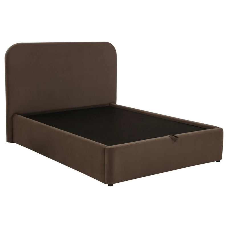 Anders Upholstered Full Storage Lift Platform Bed Chocolate by Unique Piece Furniture