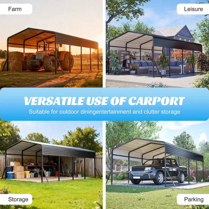 13x20 FT Metal Carport with Upgraded Frame by HouseOfZazla