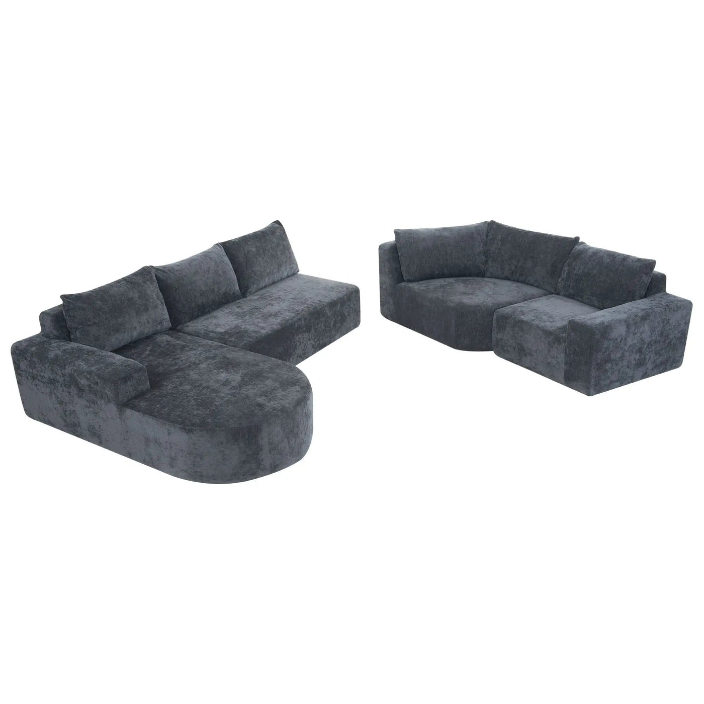Modular Cloud Sectional Sofa Set, U-Shaped Upholstered Couch With Deep Seat by HouseOfZazla