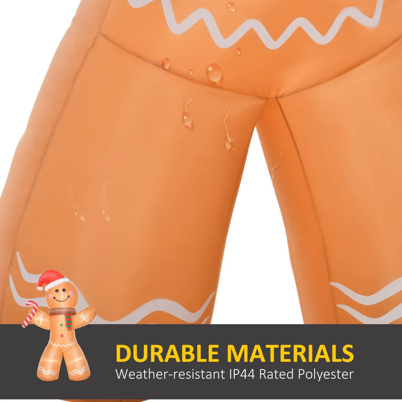 Outdoor Inflatable Gingerbread Man with Candy Cane by HouseOfZazla