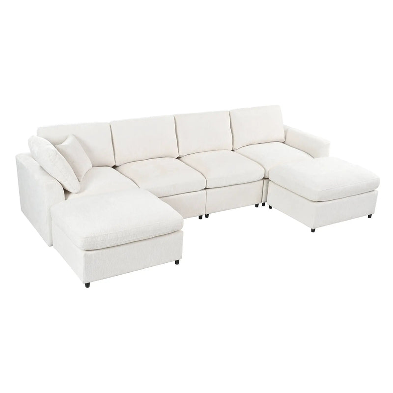 U-Style 130.3" 6-Seater Modular Sectional Sofa by HouseOfZazla