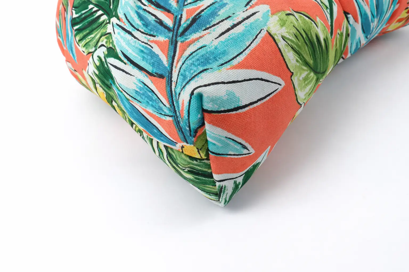 Outdoor Chair Cushions Set of 2, 19 x 19 x 4 Inch Tufted Seat Cushions with Ties by HouseOfZazla