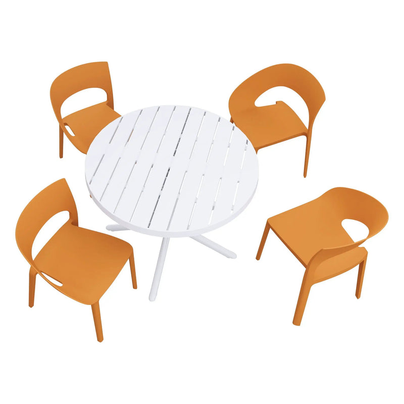 4 Piece Set Of Modern Designed Single Chairs With Round Table by HouseOfZazla
