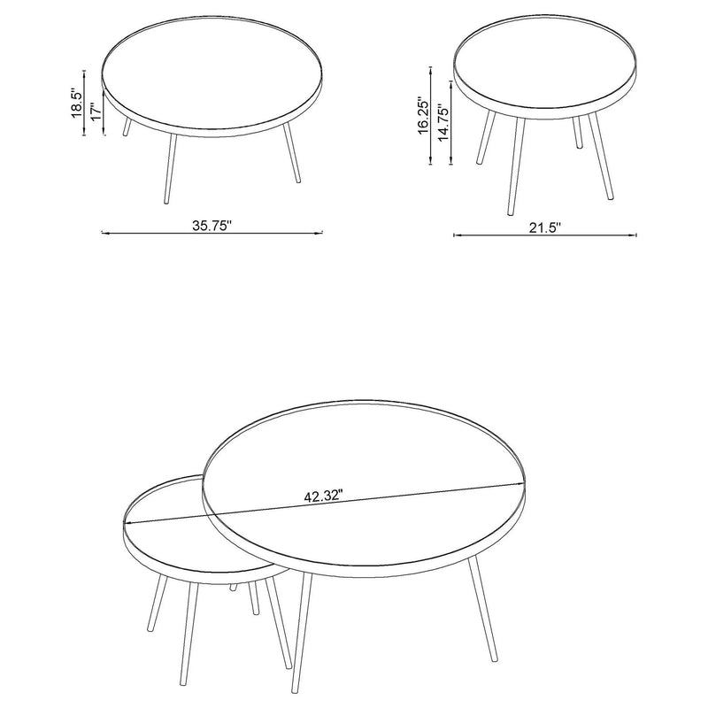 Kaelyn 4-piece Round Coffee and End Table Set Gold by Unique Piece Furniture