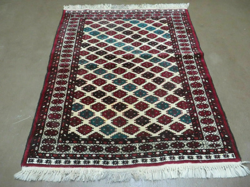 3' X 4' Vintage Handmade Pakistan Bokhara Turkoman Balouch Wool Rug Mat Nice by Jewel Rugs