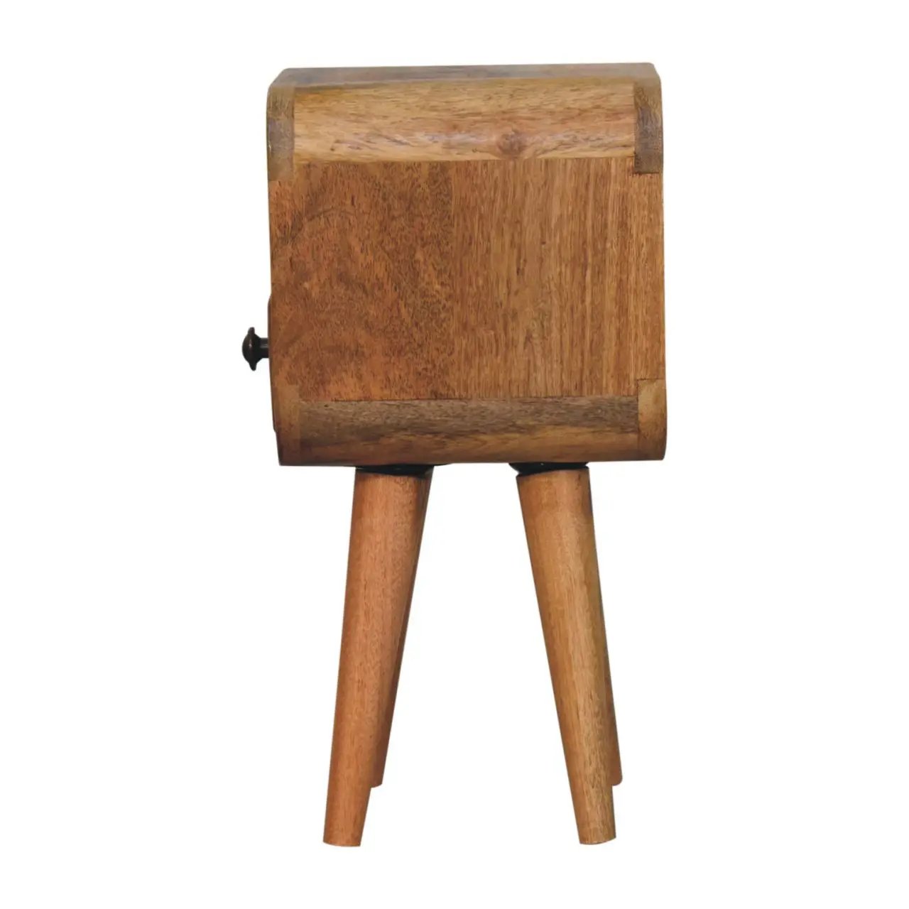 Solid Wood Extra Mini Oak-ish Curve Open Slot Nightstand by HouseOfZazla