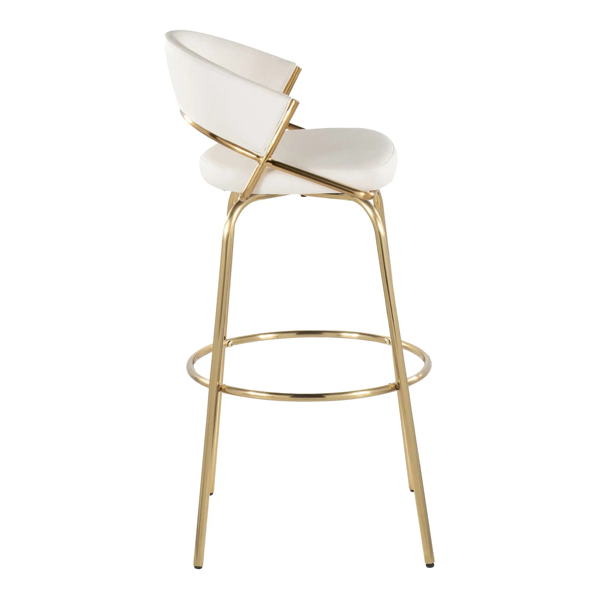 Jie - Fixed Height Contemporary Barstool With Swivel With Round Footrest (Set of 2) by Unique Piece Furniture