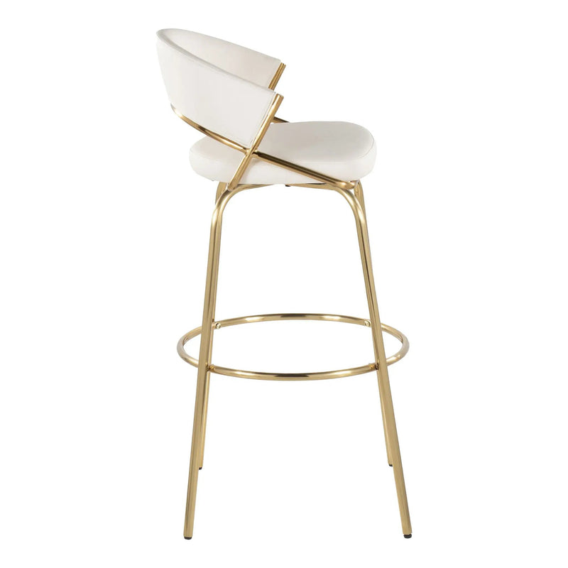 Jie - Fixed Height Contemporary Barstool With Swivel With Round Footrest (Set of 2) by Unique Piece Furniture