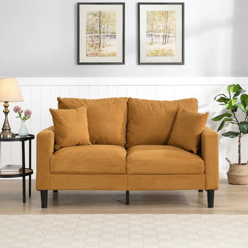 High Resilience Loveseat Sofa With Wooden Frame by HouseOfZazla