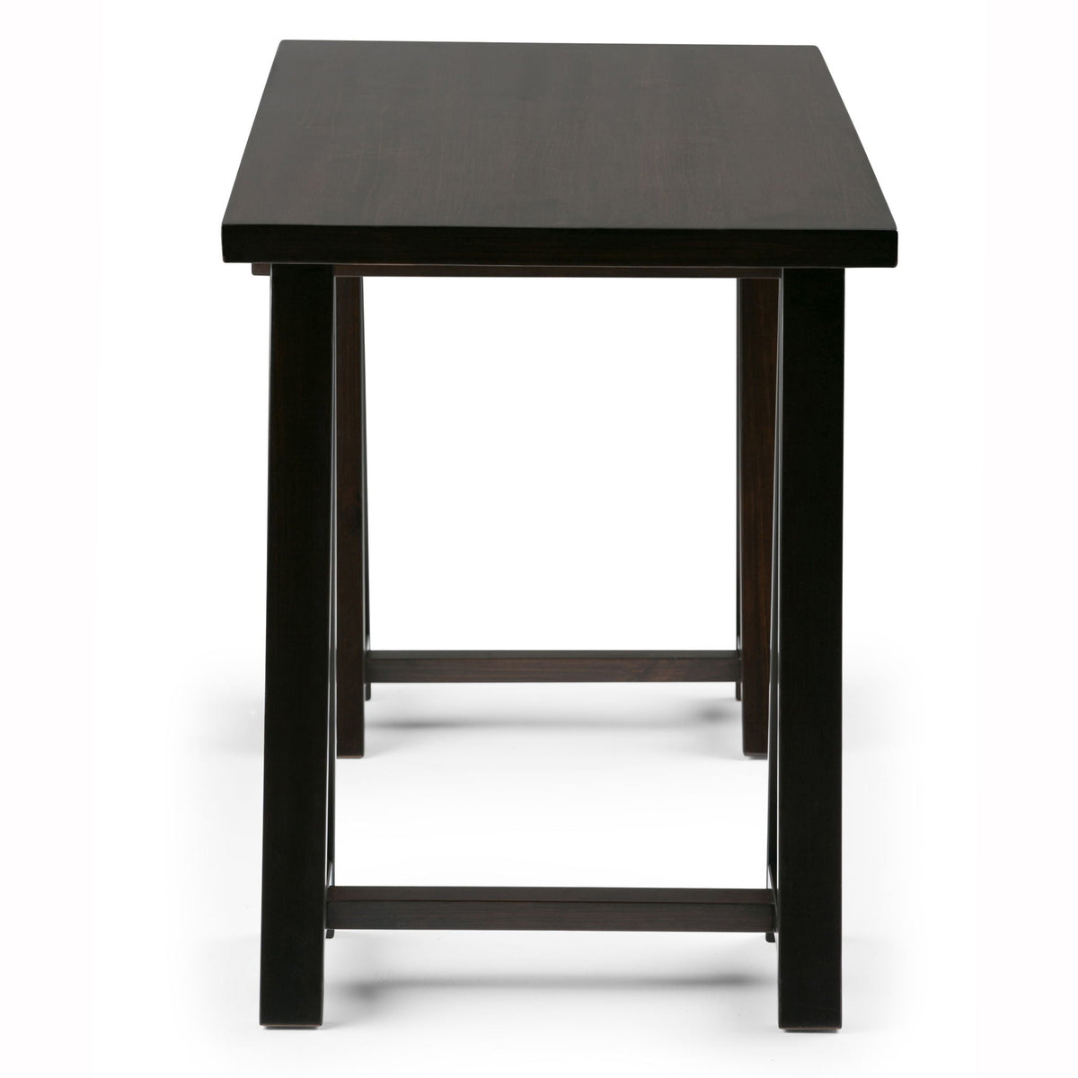 Handcrafted Sawhorse Writing Desk with Solid Wood Construction - Dark Brown or White, photo 9 of 15