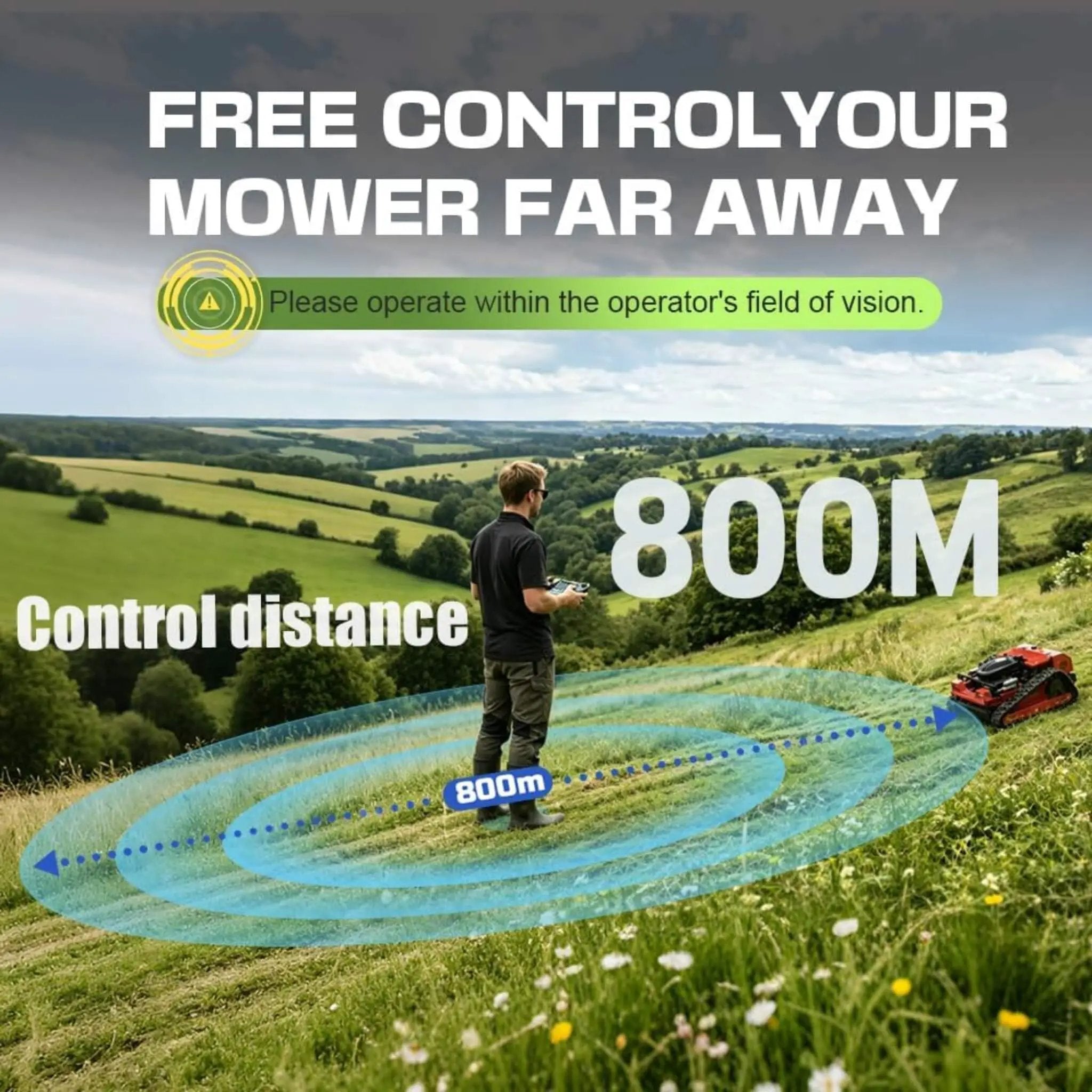 Heavy-Duty 9HP 225CC Remote-Controlled All-Terrain Gas-Powered Lawn Mower With 21-Inch Cutting Width (SAK78412) by SAKSBY WHOLESALE