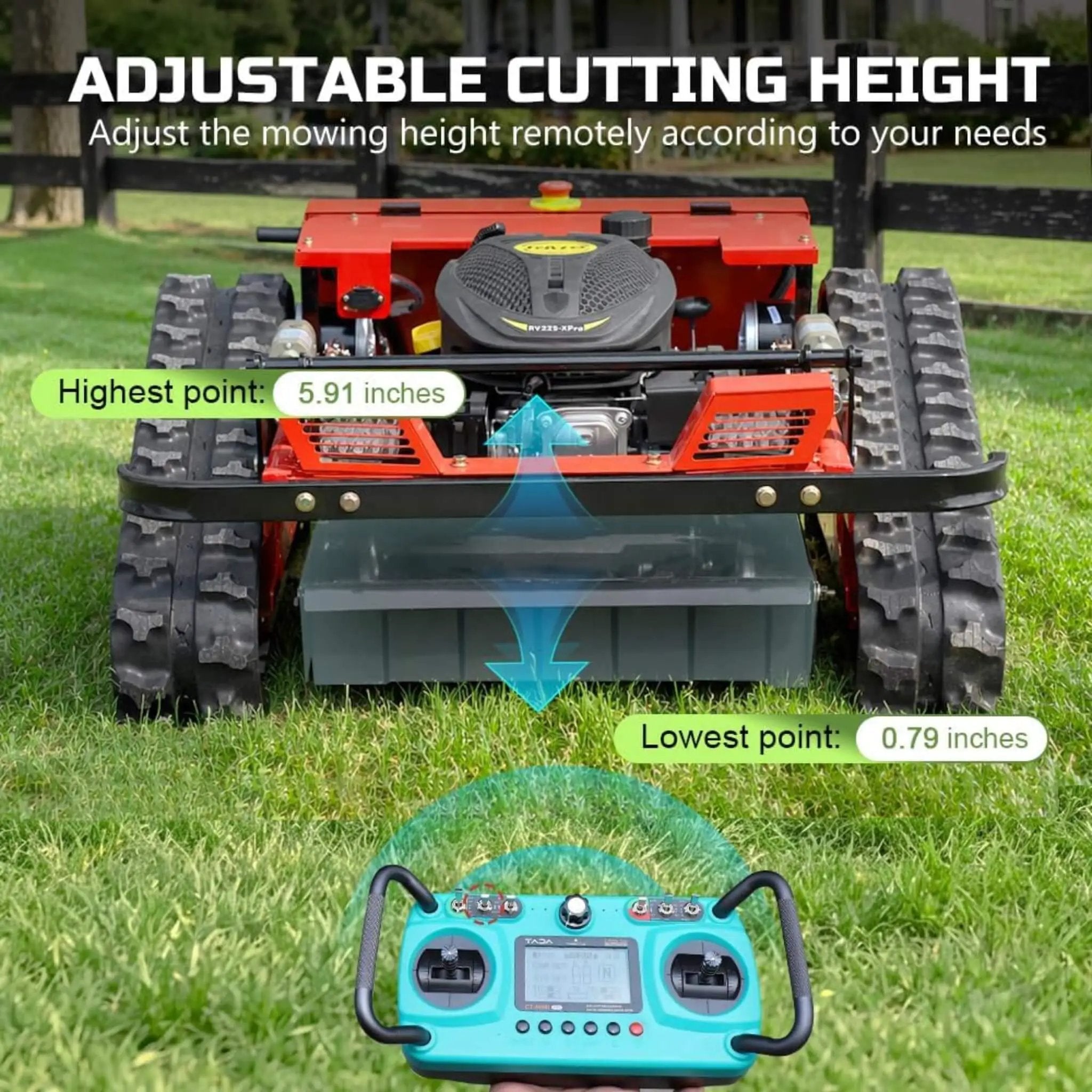 Heavy-Duty 9HP 225CC Remote-Controlled All-Terrain Gas-Powered Lawn Mower With 21-Inch Cutting Width (SAK78412) by SAKSBY WHOLESALE