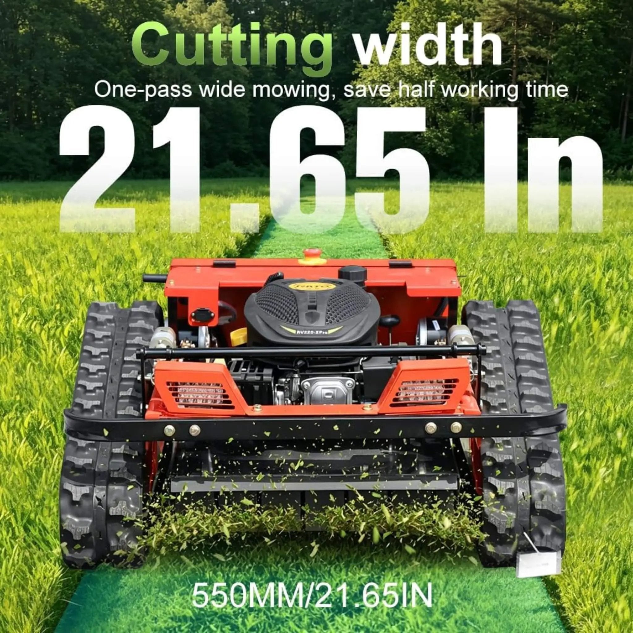 Heavy-Duty 9HP 225CC Remote-Controlled All-Terrain Gas-Powered Lawn Mower With 21-Inch Cutting Width (SAK78412) by SAKSBY WHOLESALE
