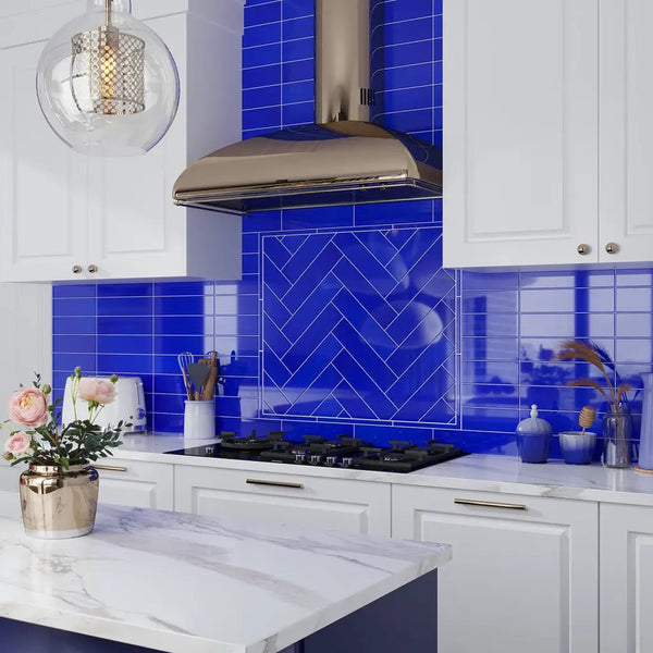 Cobalt Blue 3x12 Glossy Subway Glass Tile (20 pack, 5 sq ft/case), photo 2 of 8