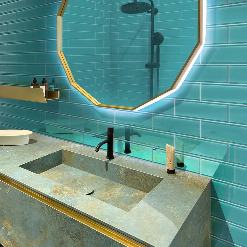 Sky Blue 3x12 Glossy Subway Glass Tile (20 pack, 5 sq ft/case) by Apollo Tile