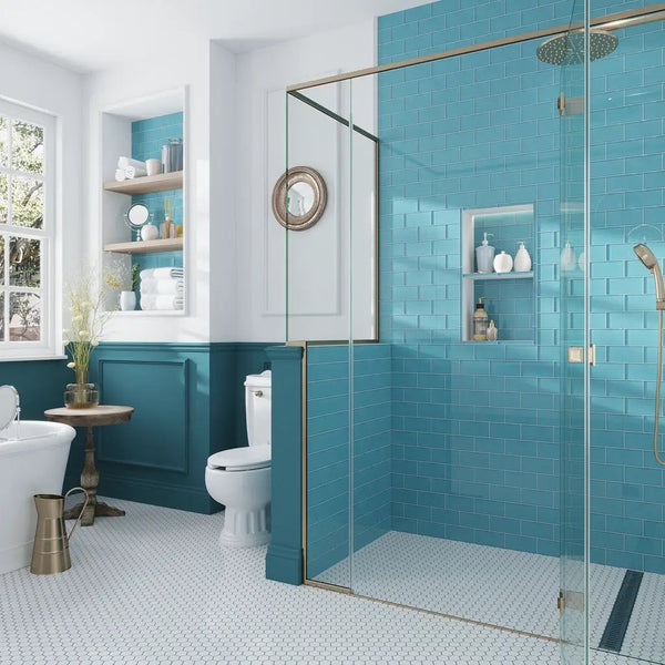 Sky Blue 3x6 Glossy Subway Glass Tile (40 pack, 5 sq ft/case), photo 2 of 13
