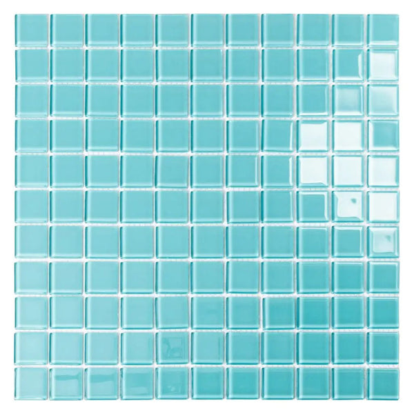 Sky Blue 12x12 Glossy Square Glass Mosaic Tile (10 pack, 9.67 sq ft/case), photo 2 of 7