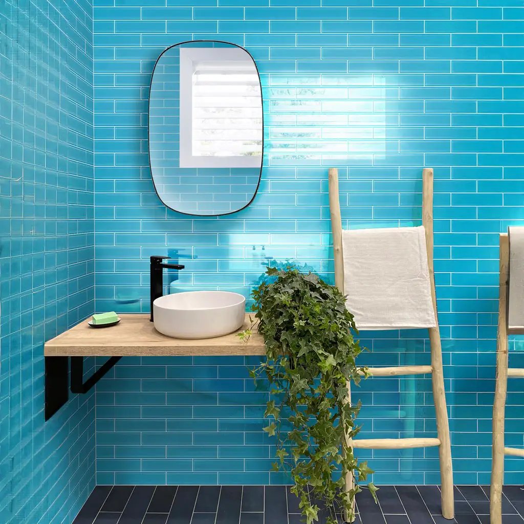 Sapphire Blue 3x12 Glossy Subway Glass Tile (20 pack, 5 sq ft/case) by Apollo Tile