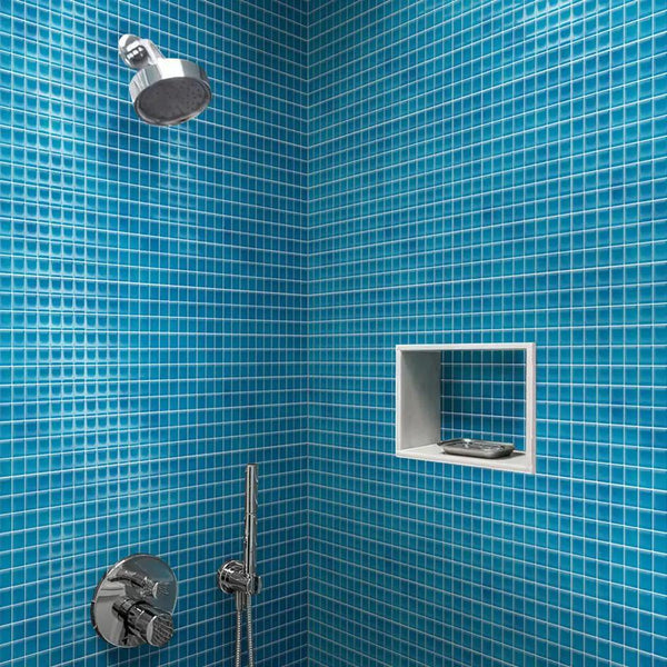Sapphire Blue 12x12 Glossy Square Glass Mosaic Tile (10 pack, 9.67 sq ft/case)