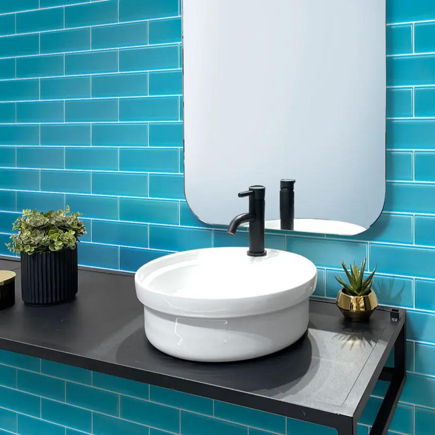Sapphire Blue 3x12 Matte Subway Glass Tile (20 pack, 5 sq ft/case) by Apollo Tile