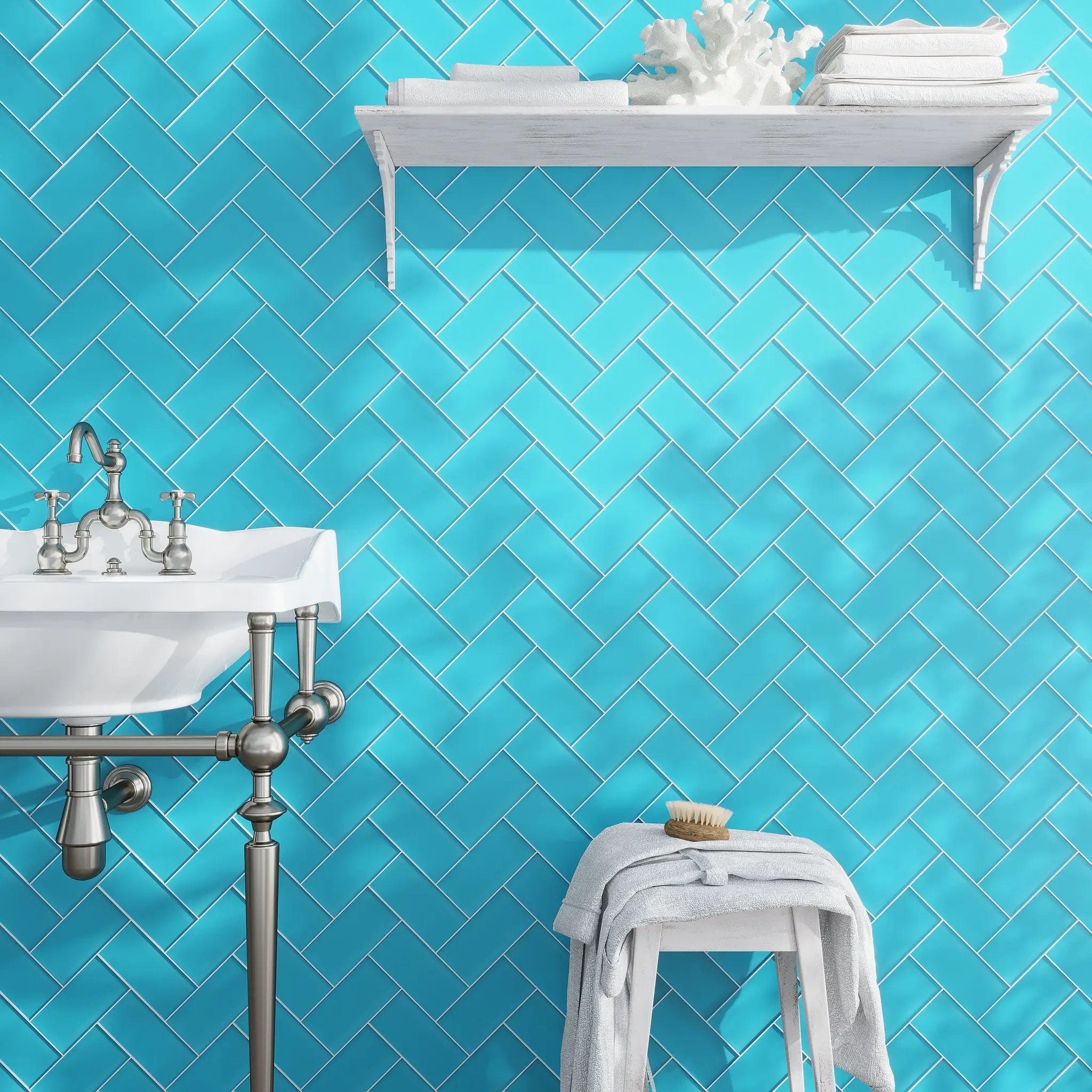 Sapphire Blue 3x6 Matte Subway Glass Tile (40 pack, 5 sq ft/case) by Apollo Tile
