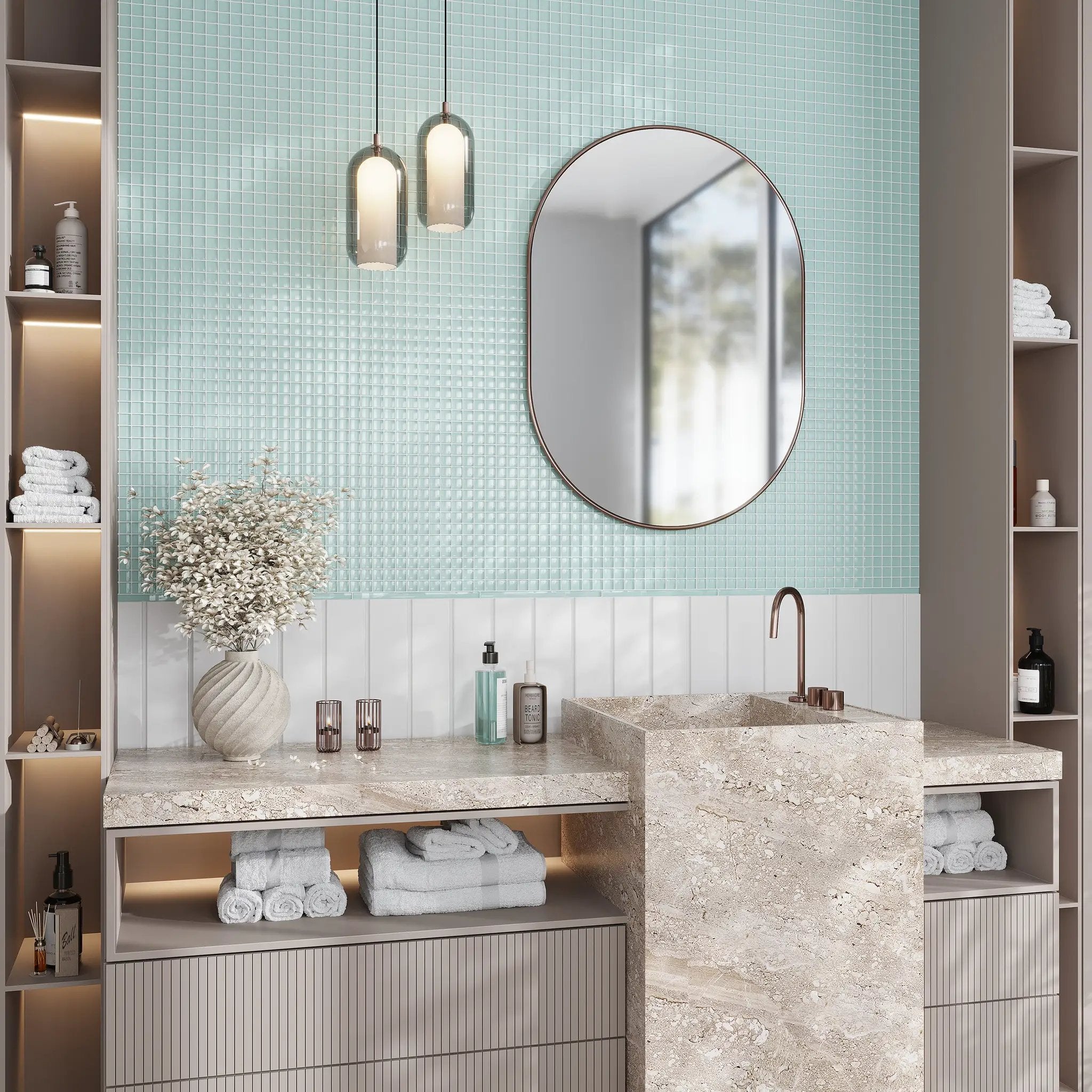 Blizzard Blue 12x12 Glossy Square Glass Mosaic Tile (10 pack, 9.67 sq ft/case) by Apollo Tile
