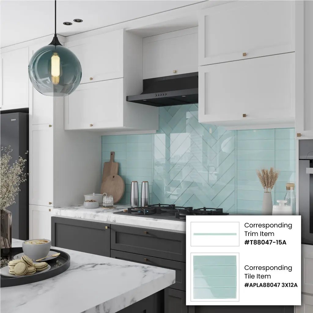 Blizzard Blue 3x12 Glossy Subway Glass Tile (20 pack, 5 sq ft/case) by Apollo Tile
