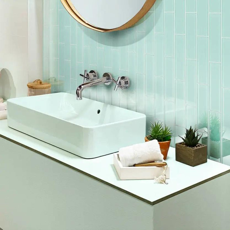 Blizzard Blue 3x12 Glossy Subway Glass Tile (20 pack, 5 sq ft/case) by Apollo Tile
