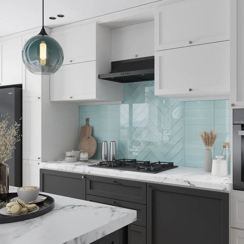 Blizzard Blue 3x12 Glossy Subway Glass Tile (20 pack, 5 sq ft/case) by Apollo Tile