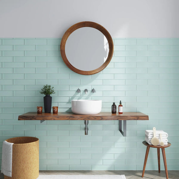 Blizzard Blue 3x12 Matte Subway Glass Tile (20 pack, 5 sq ft/case)