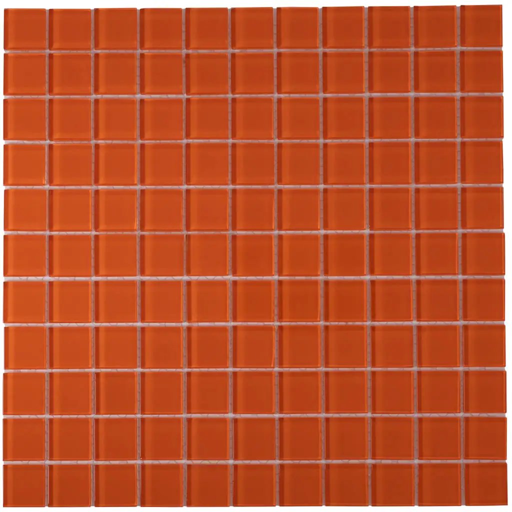 Orange 12x12 Glossy Square Glass Mosaic Tile (10 pack, 9.67 sq ft/case) by Apollo Tile