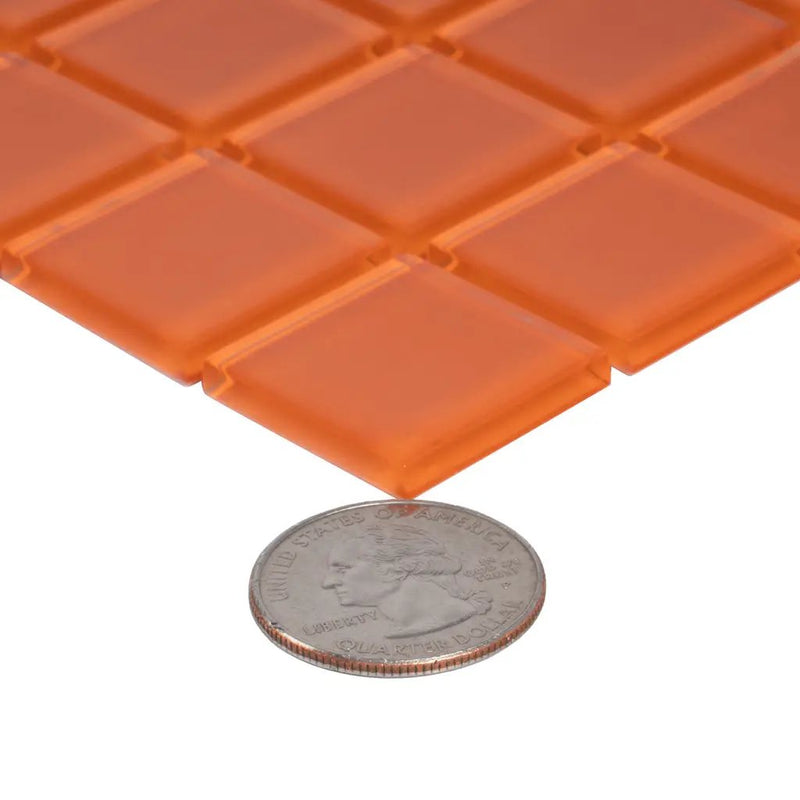 Orange 12x12 Glossy Square Glass Mosaic Tile (10 pack, 9.67 sq ft/case) by Apollo Tile