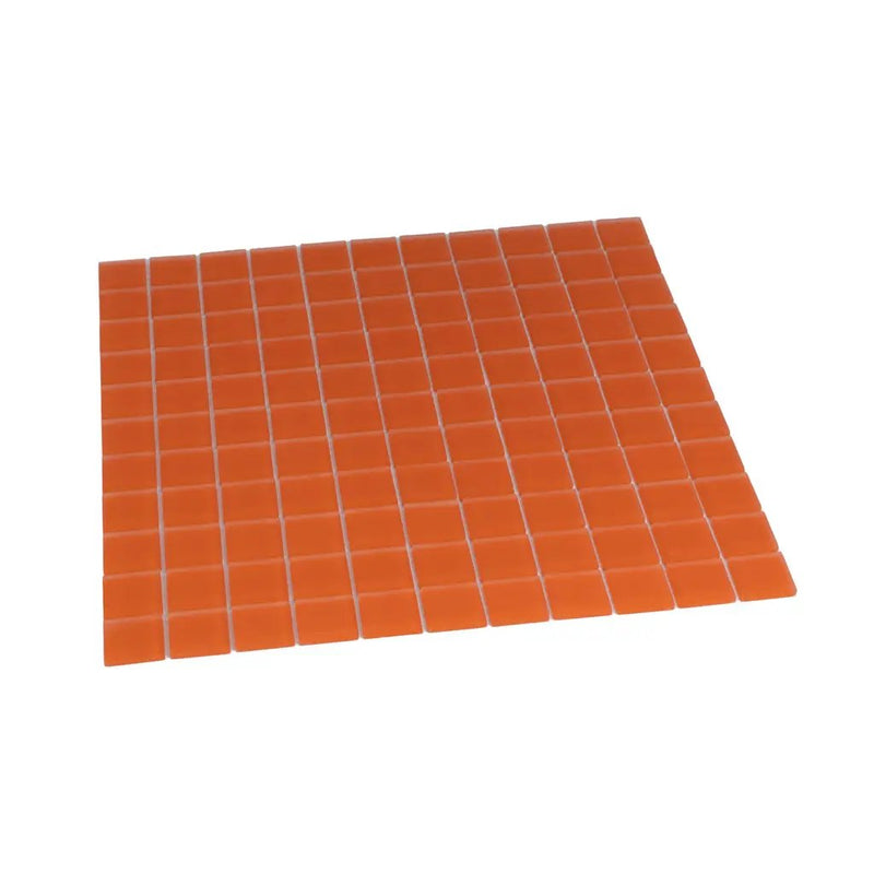 Orange 12x12 Matte Square Glass Mosaic Tile (10 pack, 9.67 sq ft/case) by Apollo Tile
