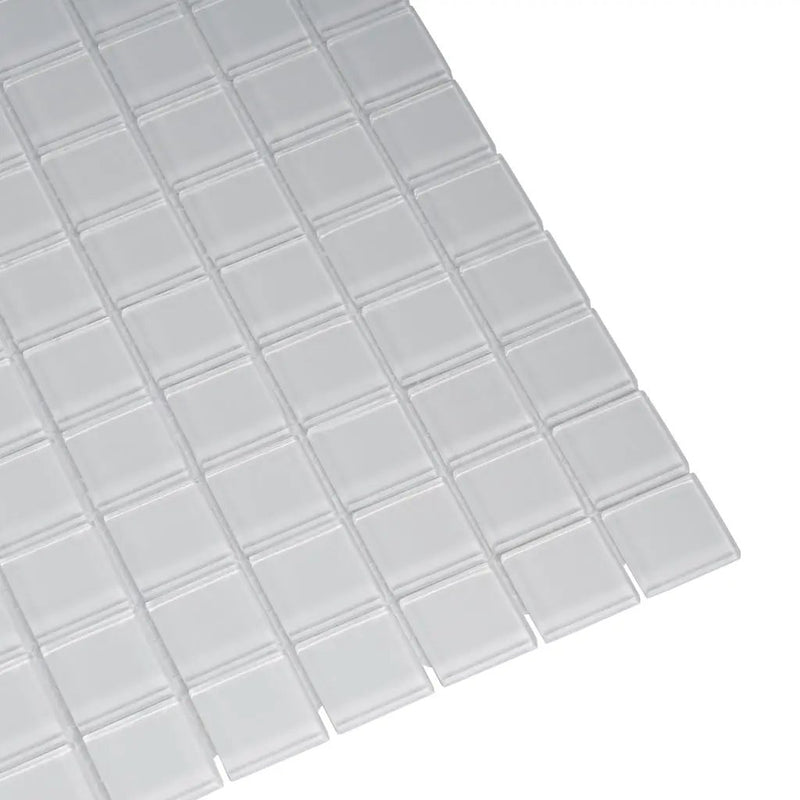White 12x12 Glossy Square Glass Mosaic Tile (10 pack, 9.67 sq ft/case) by Apollo Tile