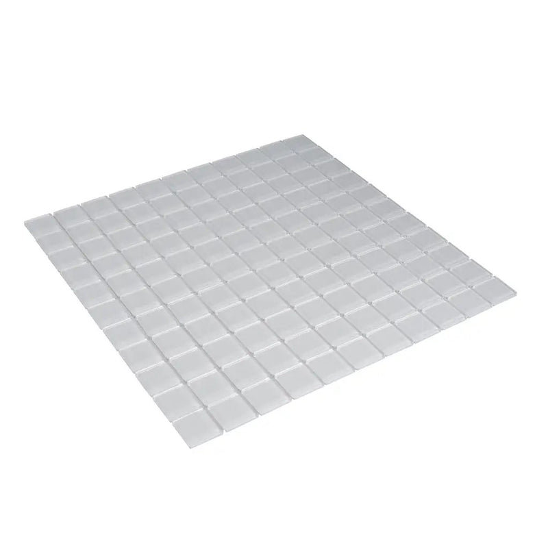 White 12x12 Glossy Square Glass Mosaic Tile (10 pack, 9.67 sq ft/case) by Apollo Tile